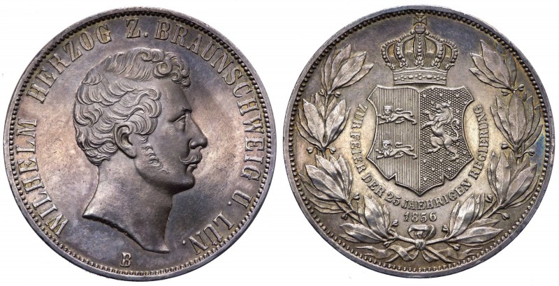 Germania - Guglielmo (1831-1884) Doppio Tallero 1856 - KM1149 - Patina Iridescen...