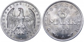 Germania - Weimar Republic - 3 Mark 1922 gr.2 

FDC