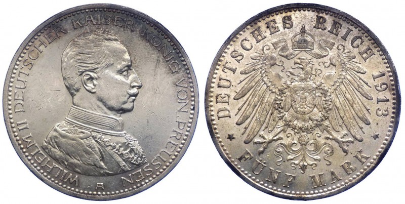 Germania - Prussia - Wilhelm II (1888-1918) 5 Mark 1913 - Ag Gr.27.82 

SPL/FD...