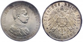 Germania - Prussia - Wilhelm II (1888-1918) 5 Mark 1913 - Ag Gr.27.82 

SPL/FDC