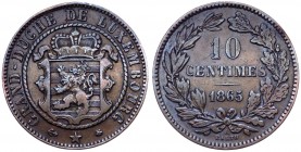 Lussemburgo - Granducato di Lussemburgo (1854-1917) 10 Centimes 1865 A - Ae

BB+