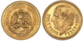 Messico - Stati Uniti Messicani (1905-1969) 2 Dos Pesos e Mezzo 1945 Mo - Au

FDC