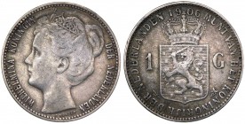Paesi Bassi - Guglielmina (1890-1948) 1 Gulden 1906 - R3 (RARISSIMA) - KM 122.2 - Ag

BB+