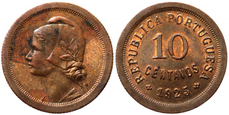 Portogallo - Repubblica Portoghese (1911 - 1969) 10 Centavos 1925 - KM 573 - Cu...