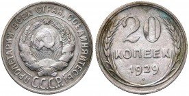 Russia - Unione Sovietica - Unione Sovietica (1917-1991) 20 copechi 1929 - Fedorin 16 - Ag

BB+