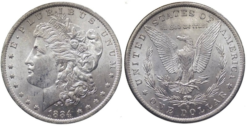 Stati Uniti d'America - 1 dollaro tipo "Morgan" 1884 - zecca di New Orleans - KM...