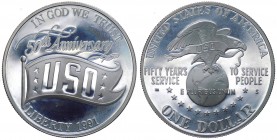 Stati Uniti d'America - Dollaro 1991 S - 50°Anniversario USO - Ag 

n.a.