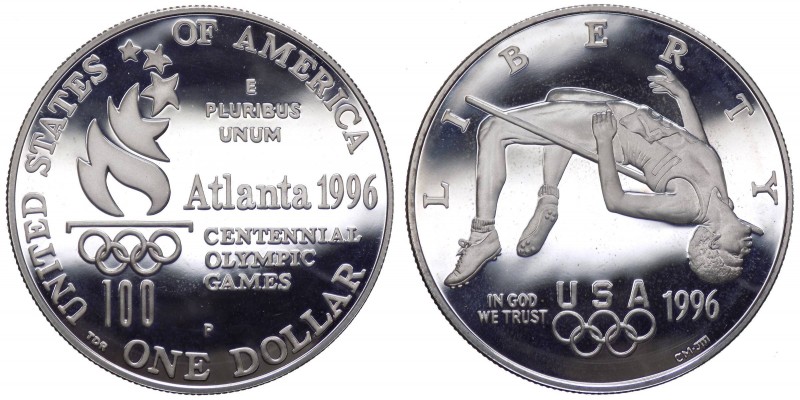 Stati Uniti d'America - Dollaro 1996 - Olimpiade di Atlanta - In capsula - Ag
...