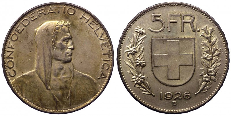 Svizzera - 5 Franchi 1926 - Ag - RARA

n.a.