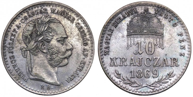 Ungheria - Francesco Giuseppe (1848-1916) 10 Krajczar 1869 - Kremnitz - Ag

FD...