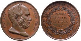 Francia - Medaglia in onore del Fondatore delle casse di Sconto Francesi - Ae Gr.23,64 Ø mm36 

n.a.