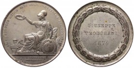 Medaglia premio per il Progresso delle Arti - Forlì 1841 assegnata a Giuseppe Teodorani nel 1871 - AE Argentato gr. 82,9 Ø mm 52 

FDC