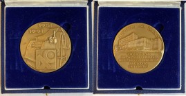 Medaglia celebrativa del 40° anniversario della meccanizzazione dei servizi provinciali del Ministero del Tesoro - 1950-1951 - in Cofanetto - Simil AU...