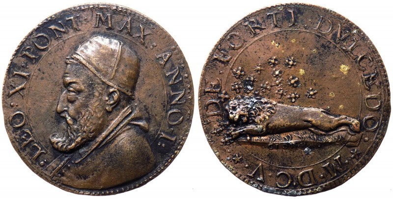 Leone XI (1605) Medaglia commemorativa del Pontefice (1605) - Riconio del Mazio ...