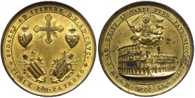 Pio IX (1846-1878) Medaglia 1851 La via Crucis al Colosseo - Bart.V/11 - Ae dorato Gr.25,29 Ø mm37 

n.a.