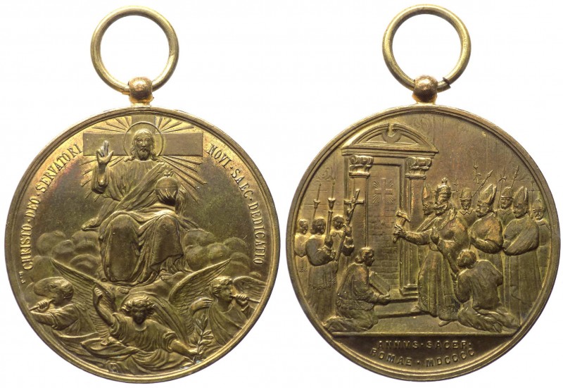 Leone XIII (1878-1903) Medaglia anno XXIII - Cristo su Nubi e apertura porta san...