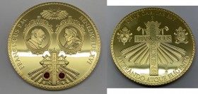 Francesco (2013) Medaglia Elezione al pontificato su rinuncia di Benedetto XVI - Ae Dorato fondo specchio gr.118,90 Ø mm70 

n.a.