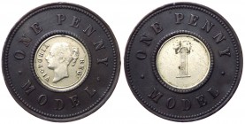 Gettone Token - Vittoria (1837-1901) One Penny Model - Prova bimetallica

SPL