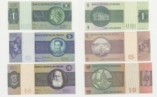 Lotto n.3 Banconote - Banknote - Brasile - 1 Cruzeiro 1980 - 5 Cruzeiros 1980 - 10 Cruzeiros 1980

n.a.