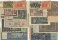 Lotto n.9 Banconote - Banknote - Germania - 1 Mark 1920 - 2 Mark 1920 - 5 Mark 1964 - 10 Reichsmark 1929 - 20 Reichsmark 1929 - 100 Reichsmark 1920 - ...