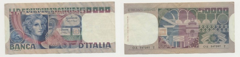 Biglietti di Banca "Rep.Italiana" 50000 Lire "Volto di Donna" - 02/11/1982 - Cia...