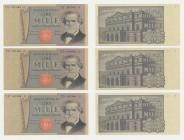 Lotto n.3 Banconote - 1000 Lire "Verdi" II°Tipo - Consecutive

n.a.