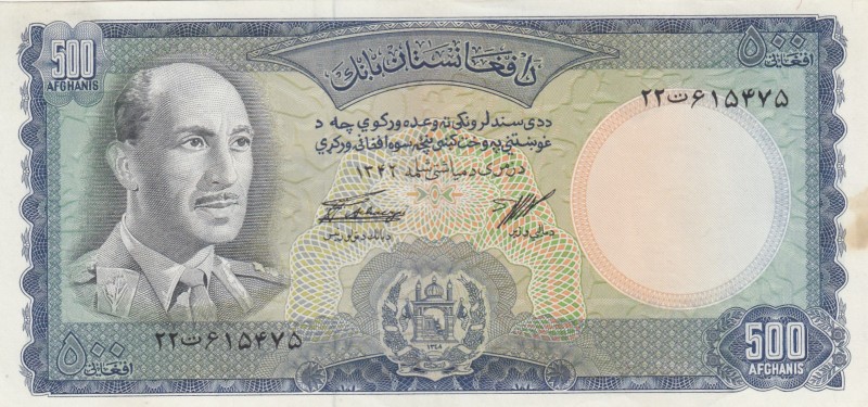 Afghanistan, 500 Afghanis, 1967, XF, p45
King Muhmmad Zahir
Serial Number: 615...