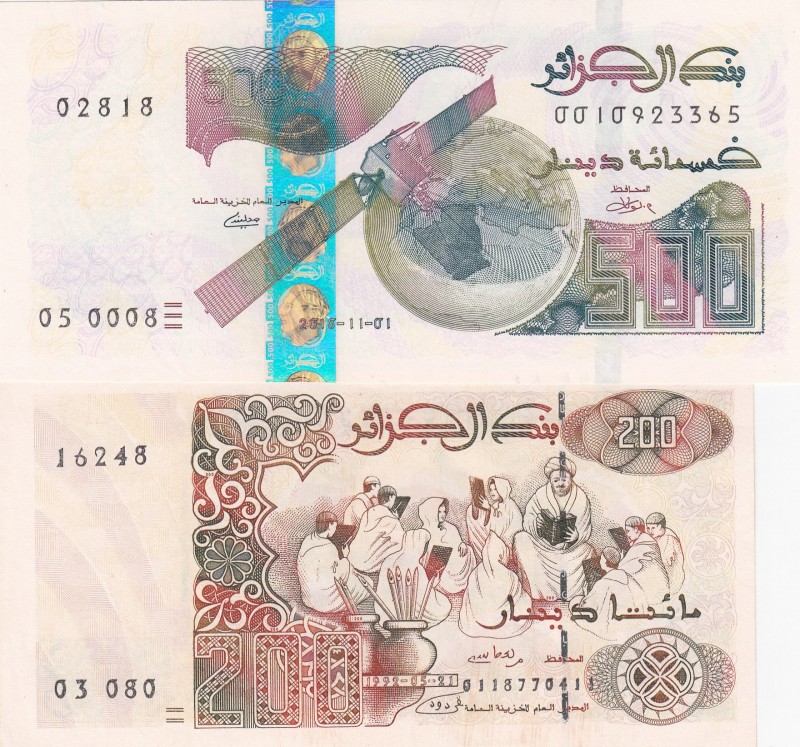 Algeria, 200-500 Dinars, 1992/2018, UNC, p145; p138, (Total 2 banknotes)
200 Di...