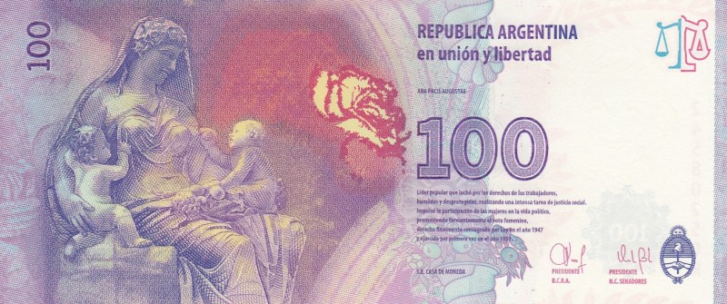 Argentina, 100 Pesos, 2012, UNC, p358
Eva Peron
Serial Number: 24580250 K
Est...