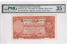 Australia, 10 Shilings, 1949, VF, P25c
PMG 35 EPQ
Serial Number: A/69 197175
Estimate: 100-200