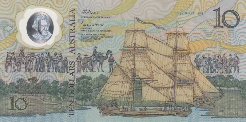 Australia, 10 Dollars, 1988, UNC, p49b
Commemorative banknote, polymer
Serial ...