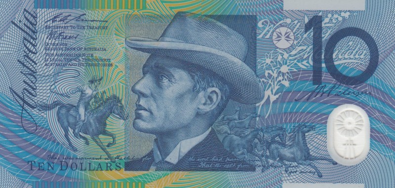 Australia, 10 Dollars, 1993, AUNC, p52a
Polymer plastics banknote
Serial Numbe...