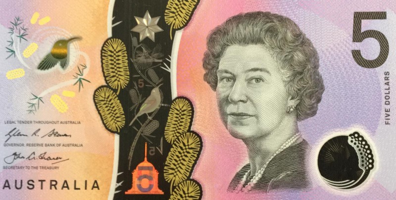 Australia, 5 Dollars, 2016, UNC, p62
Queen Elizabeth II portrait, Polymer plast...