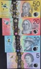 Australia, 5-10-20-50 Dollars, UNC, (Total 4 banknotes)
5 Dollars, 2016, p62; 10 Dollars, 2017, p63; 20 Dollars, 2019, pNew; 50 Dollars, 2018, pNew
...