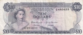 Bahamas, 10 Dollars, 1968, VF, p30a
Queen Elizabeth II. Potrait
Serial Number: C 685633
Estimate: 450-900
