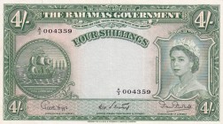 Bahamas, 4 Shillings, 1953, XF(+), 13d
Queen Elizabeth II. Potrait
Serial Number: A/3 004359
Estimate: 75-150