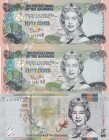 Bahamas, 1/2 Dollar, (Total 3 banknotes)
2001, p68, (2), UNC, UNC(-); 2019, pNew, UNC
Serial Number: A1461948, A1438153, A101097
Estimate: 10-20