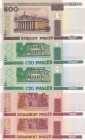 Belarus, 50-50-100-100-500 Rublei, 2000, UNC, (Total 5 banknotes)
Estimate: 10-20
