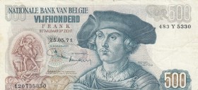 Belgium, 500 Francs, 1971, VF, p135b
Serial Number: 483 Y 5330
Estimate: 75-150