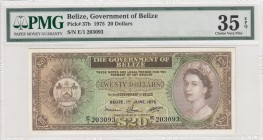 Belize, 20 Dollars, 1975, VF(+), p37b
Queen Elizabeth II portrait, PMG 35 EPQ
Serial Number: E/1 203093
Estimate: 500-300