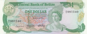 Belize, 1 Dollar, 1983, UNC, p43
Queen Elizabeth II. Potrait
Serial Number: A/5 987540
Estimate: 40-80