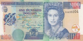 Belize, 100 Dollars, 2003, UNC, p71a
Queen Elizabeth II. Potrait
Serial Number: DA 830204
Estimate: 500-1000