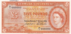 Bermuda, 5 Pounds, 1966, UNC, p21ds, SPECIMEN
Queen Elizabeth II. Potrait
Serial Number: P/1 000000
Estimate: 2250-4500