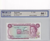 Bermuda, 5 Dollars, 1981, UNC, p29b, REPLACEMENT
WBG 66 TOP
Queen Elizabeth II. Potrait
Serial Number: Z/1 021720
Estimate: 150-300