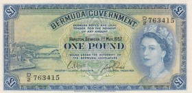 Bermuda, 1 Pound, 1957, XF, p20b
Queen Elizabeth II. Potrait
Serial Number: D/2 763415
Estimate: 100-200
