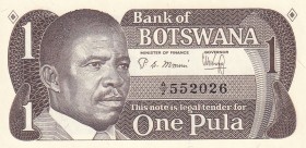 Botswana, 1 Pula, 1983, UNC, p6
Serial Number: A/Z 552026
Estimate: 10-20