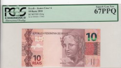 Brazil, 10 Reais, 2010, UNC, p254a
PCGS 67 PPQ
Serial Number: B G029142962
Estimate: 35-70