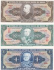 Brazil, 1-2-5 Cruzeiros, UNC, (Total 3 banknotes)
1 Cruzeiros, 1954/1958, p150b 2 Cruzeiros, 1956/1958, p157; 5 Cruzeiros, 1962/1964, p176a
Serial N...