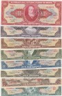 Brazil, 1955/1967, (Total 8 banknotes)
1 Centavo on 10 Cruzeiros, 1967, UNC; 2 Cruzeiros, 1955, UNC; 5 Centavos on 50 Cruzeiros, 1966-67, AUNC; 5 Cru...