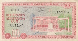 Burundi, 10 Francs, 1968, XF(+), p20a
Serial Number: C891157
Estimate: 10-20